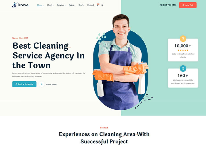清洁家政网页模板家政服务企业网站HTML模板设计
