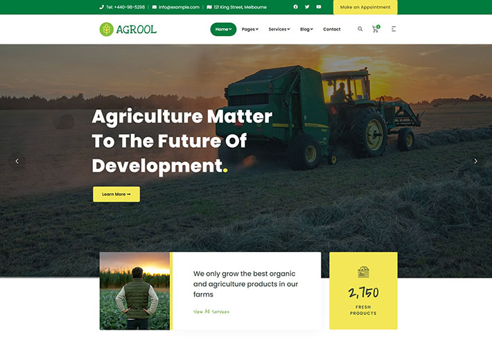 响应式农业网页设计高端农产品网页设计html源码模板