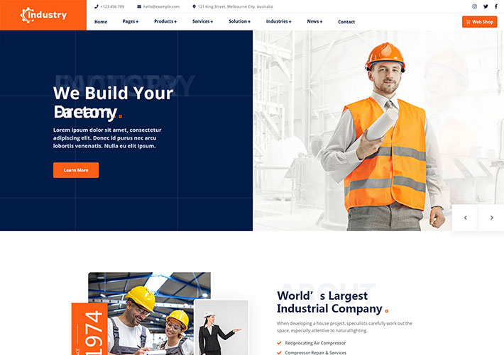 HTML5现代工业制造生产公司宣传网站网页源码模板