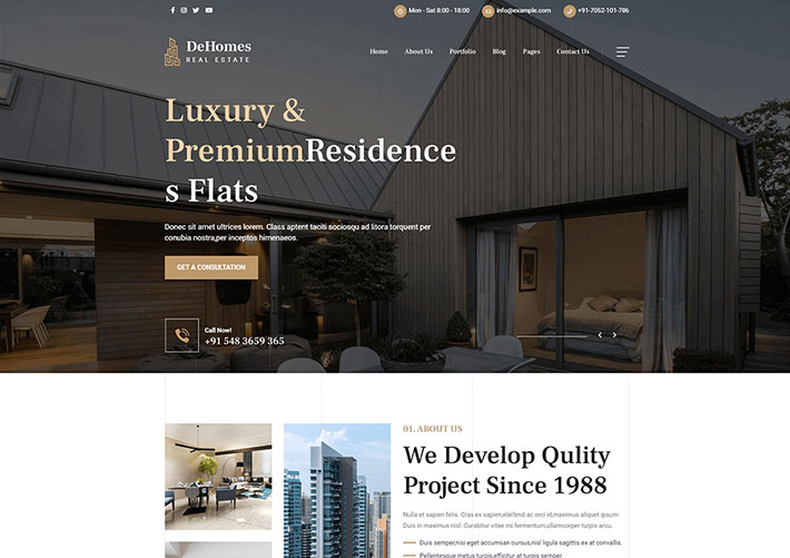 响应式HTML5房地产房屋交易开发商企业网站网页源码模板