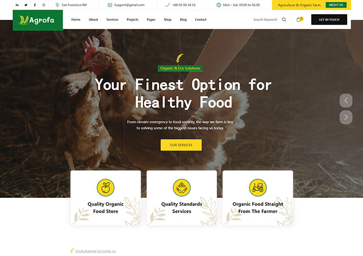 响应式农业有机食品农场企业电商网页HTML源码模板