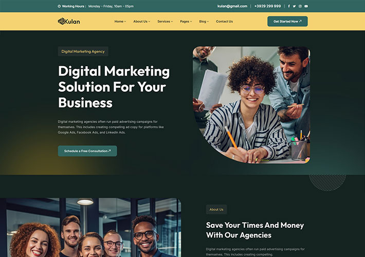 企业数字营销服务公司公司宣传网站网页HTML模板