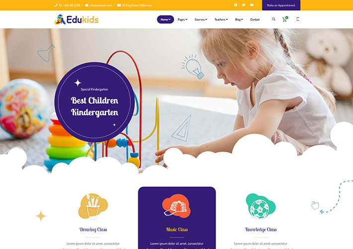 bootstrap模板幼儿园儿童培训课程网站静态网页HTML模板