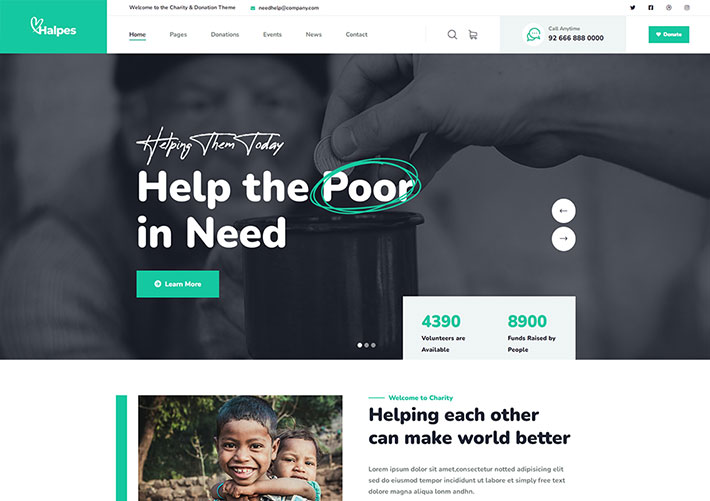 响应式慈善捐款基金会非营利慈善机构HTML5网页模板