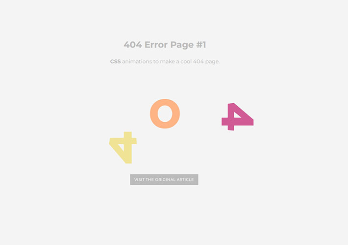 css绘制的创意404错误页面网页HTML源码模板