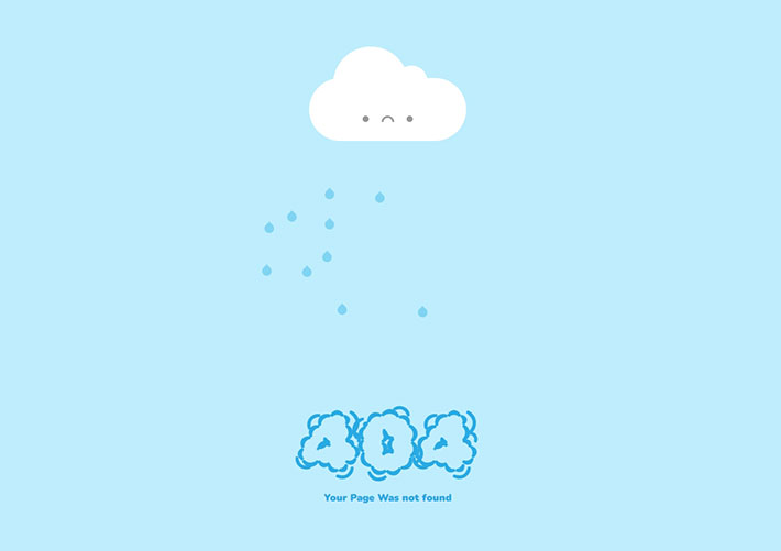 404网页界面设计雨天404错误页面HTML模板