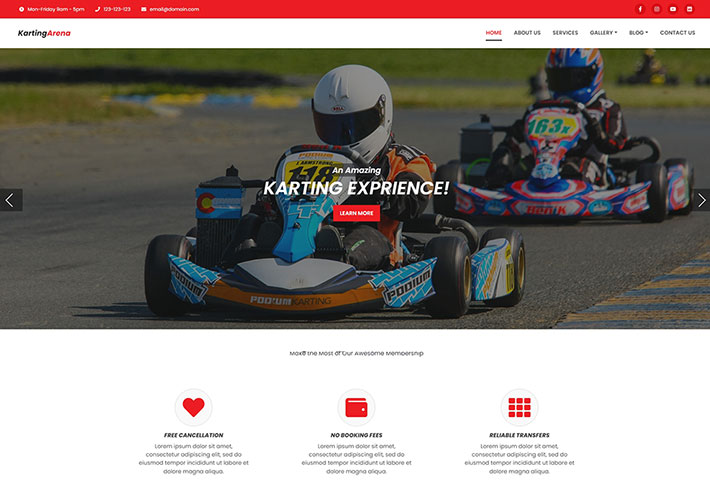 响应式卡丁车体验机构宣传企业网站网页HTML模板