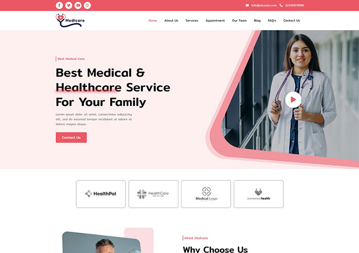 响应式医疗保健服务行业企业宣传网站网页HTML模板