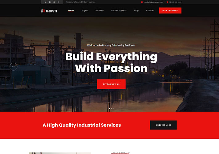 现代工业工厂业务企业展示型网站网页HTML源码模板
