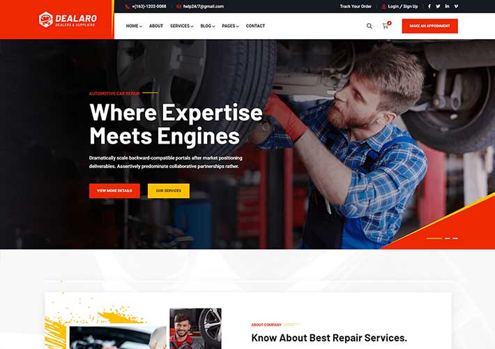 响应式汽车修理汽车经销商企业网站网页HTML源码模板