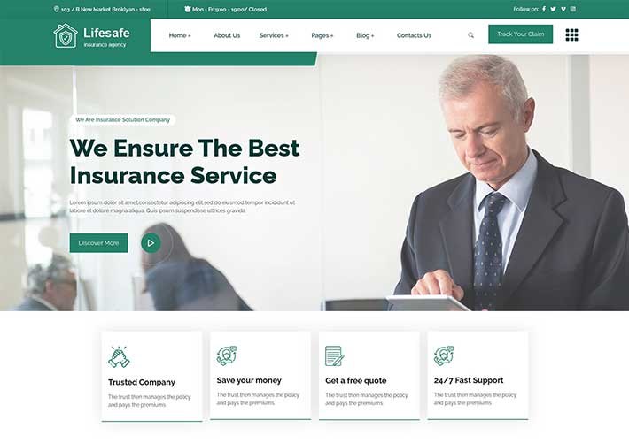 响应式保险会计咨询金融商业服务公司网站网页HTML模板