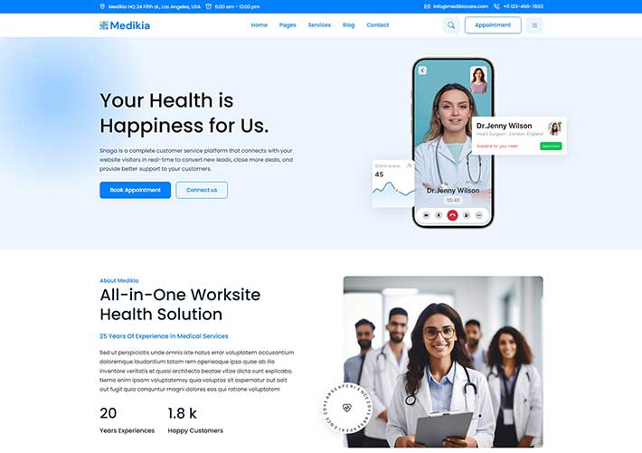 响应式一体化网络医疗服务公司网站网页HTML模板