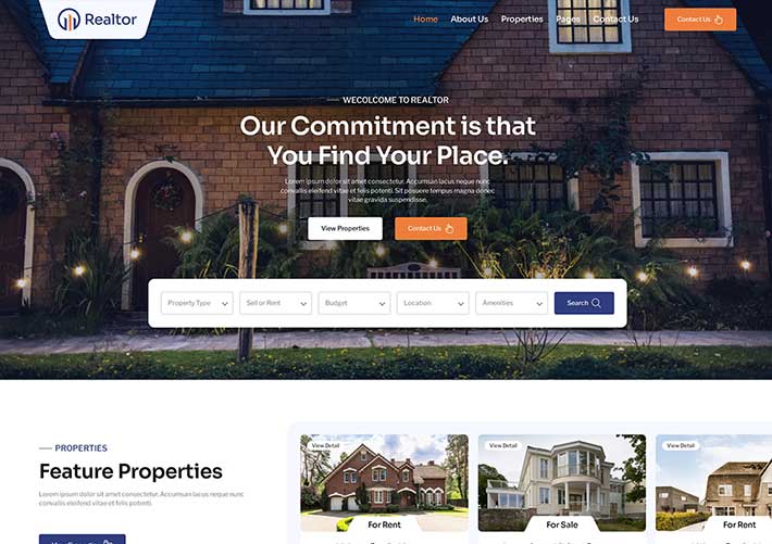 响应式房地产公司宣传网站HTML5网页模板