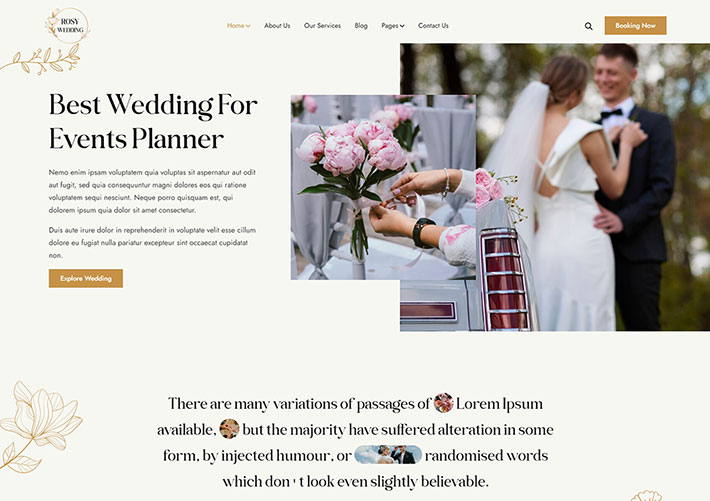 婚礼活动策划服务公司网站HTML静态网页模板