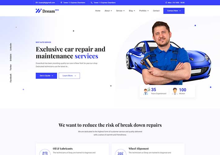 汽车故障维修保养服务企业官网网站网页HTML模板