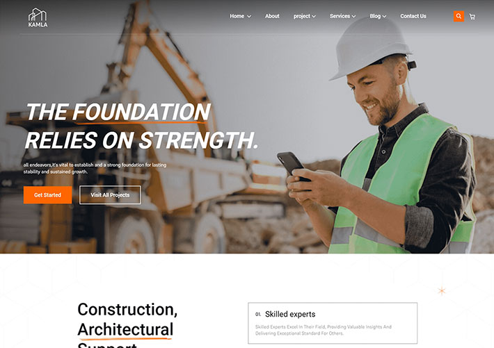 响应式工业建筑施工行业网站网页HTML自适应模板