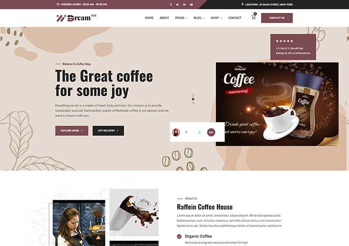 响应式餐饮美食咖啡屋咖啡饮品宣传网站网页HTML模板