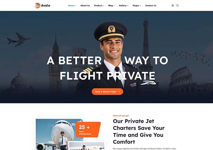 响应式HTML5航空公司企业官网宣传网站网页源码模板