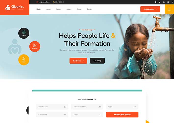 响应式HTML5非营利组织筹款慈善机构网站网页源码模板