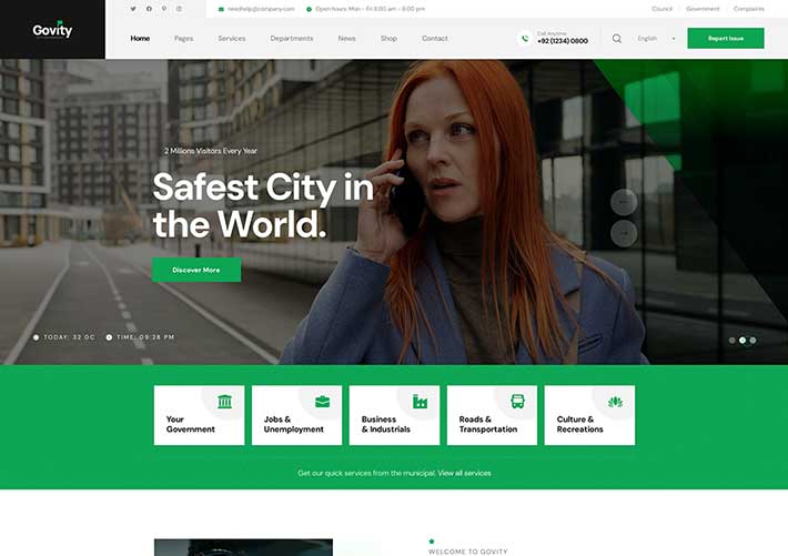 响应式城市宣传企业通用网站网页HTML前端模板