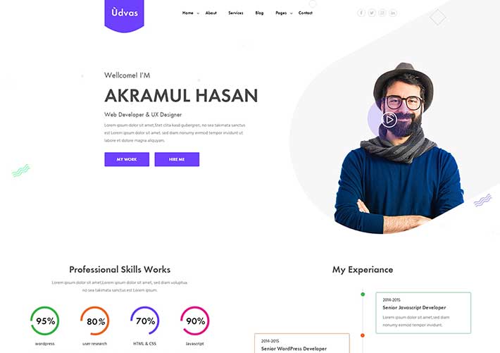 响应式Bootstrap个人网站HTML5主题网页源码模板