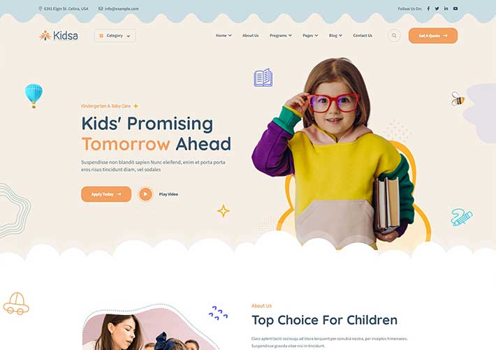响应式幼儿园儿童教育培训服务网站前端网页HTML模板
