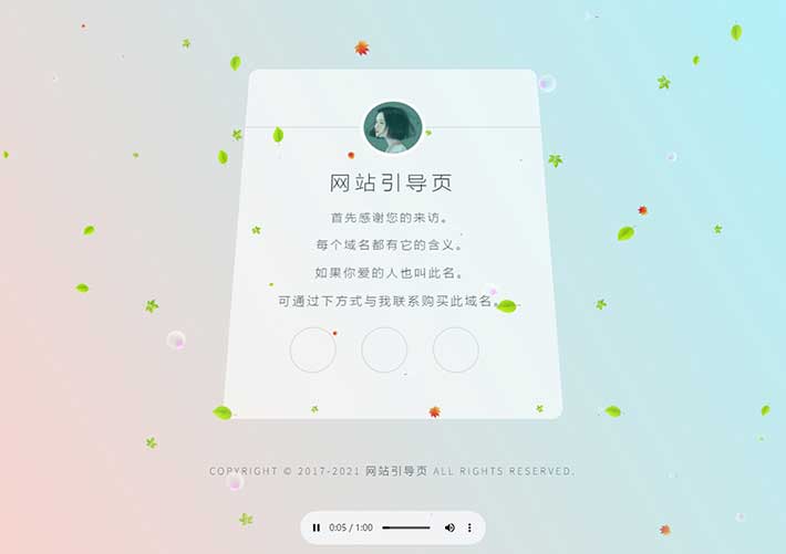 网站域名转售引导页主题介绍网页HTML模板