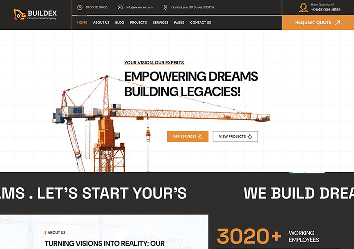 房屋工程建筑服务公司网站网页HTML源码模板