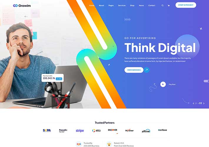 创意网络公司数字营销企业Bootstrap5网页HTML模板