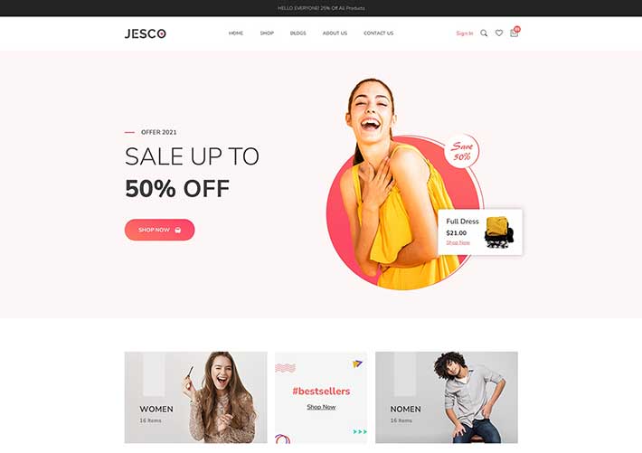 响应式时尚配饰服装线上商城企业网站网页HTML5模板