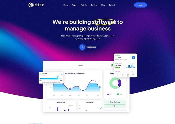 响应式科技服务企业机构网站html主页网页模板