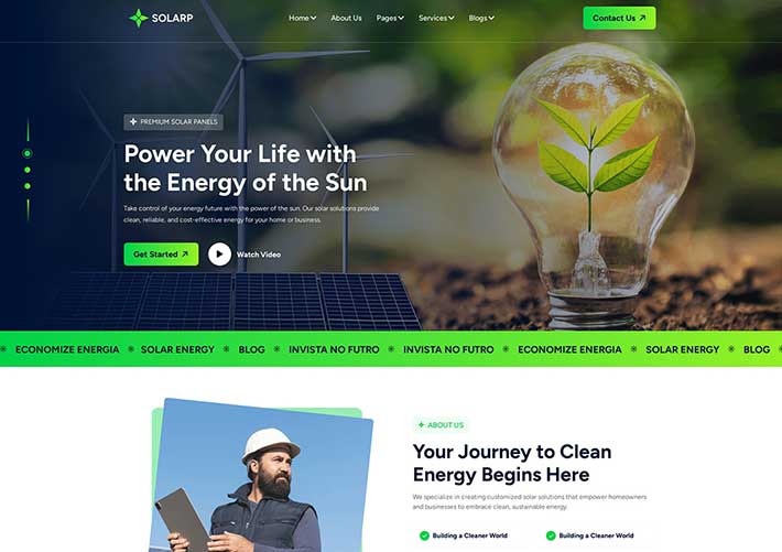 响应式新能源环境资源企业官网网站前端HTML网页模板