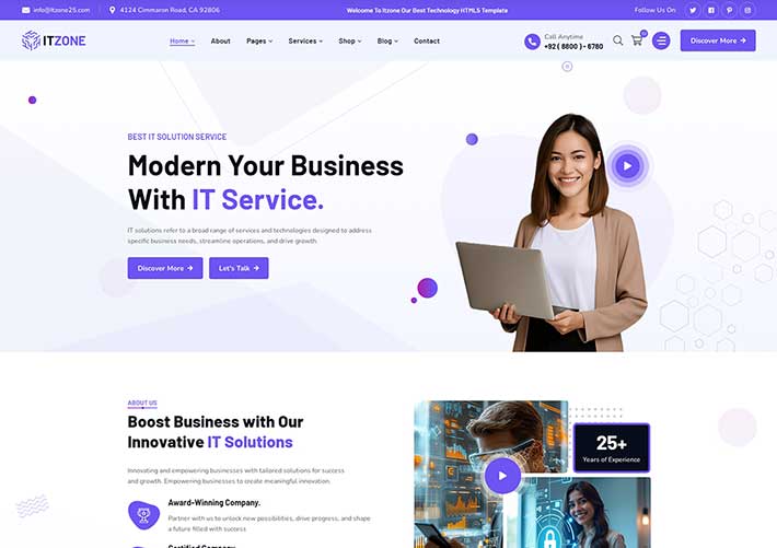 响应式科技公司IT网络公司企业网站前端HTML网页模板 