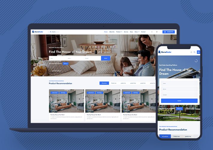 响应式多用途外贸企业官网PbootCMS模板自适应手机端
