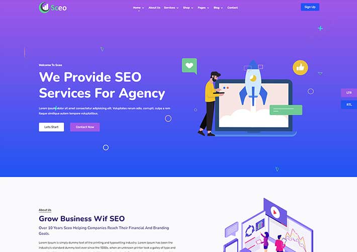 响应式互联网SEO数字营销机构HTML网站前端静态模板