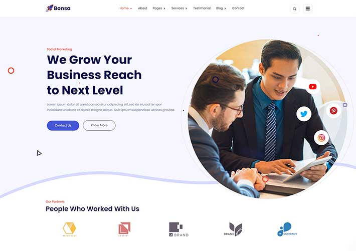响应式互联网营销软件服务企业网站前端静态网页模板