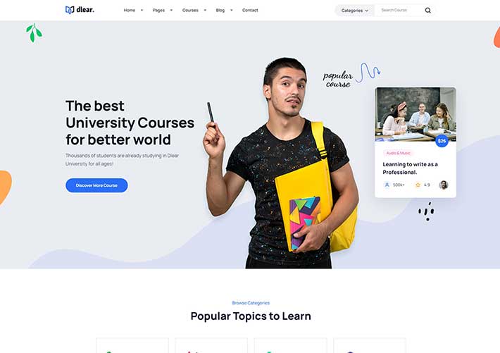 响应式教育培训机构网上学习企业官网网页前端HTML5模板